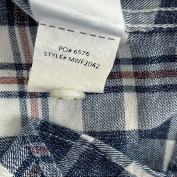 Faherty Featherweight Plaid Flannel Shirt Men's Medium Blue - Picture 7 of 8